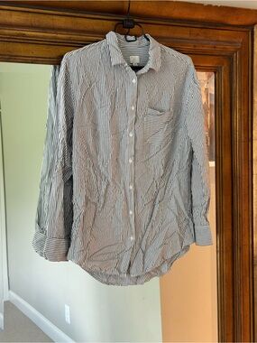 a new day Black and White Striped Button-Down Shirt